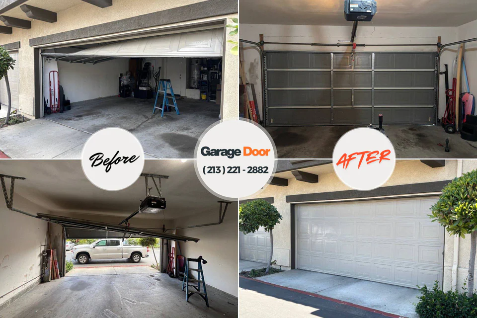 Before and after: garage door repair San Diego, CA